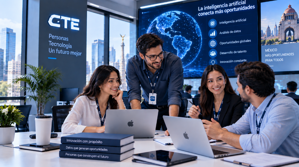 Equipo de CTE colaborando en tecnología y desarrollo de talento en México